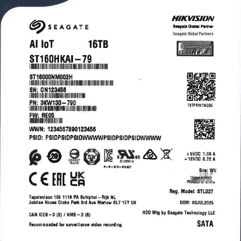 Hikvision 16TB 3.5-inch SATA Surveillance Hard Drive