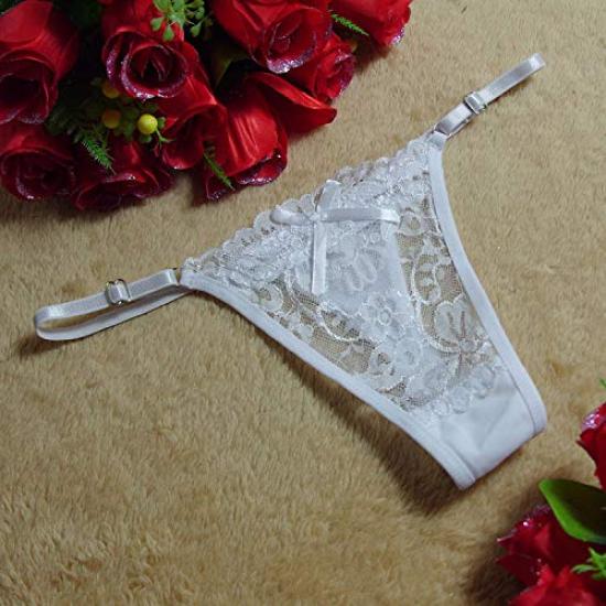 Sexy Shorts for Lace Extreme Sexy Cute Ribbon Adjustable Size [Flower Life] Women, T-Back Lingerie, Underwear, Women, Panties, Innerwear, T-Back,