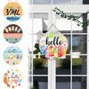 Tropical Wall Decor Hello Summer Door Sign, Ice Pop Flip Flop Welcome Hanger, Outdoor Patio Farmhouse Hanging Wooden Wreath for Front Home Porch