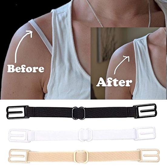 Women Non Slip Elastic Bra Strap Holder Adjustable Band Buckle Racer Back Clip