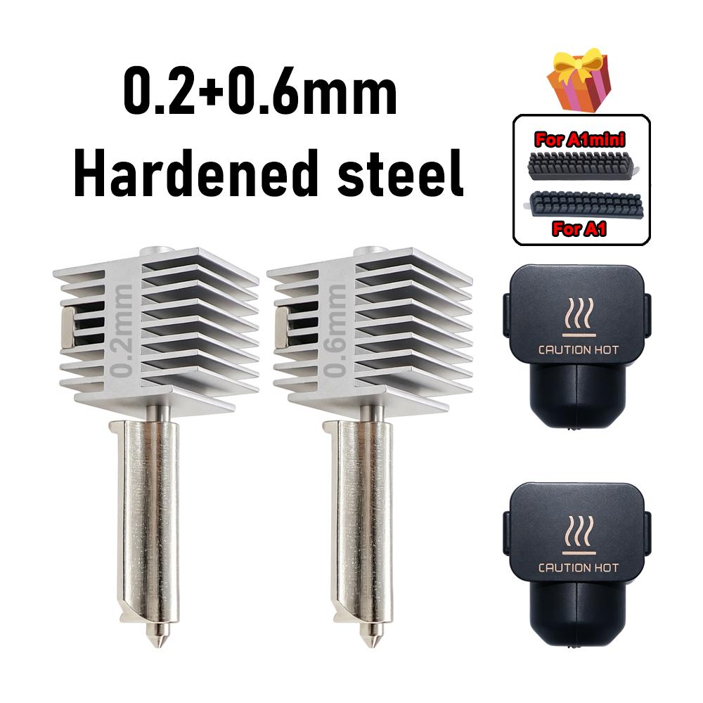 Hotend Kit for Bambu Lab A2L A1 A1 Mini, Stainless Steel Integrated High-Precision A1 Nozzle Same as Original Quality Assurance