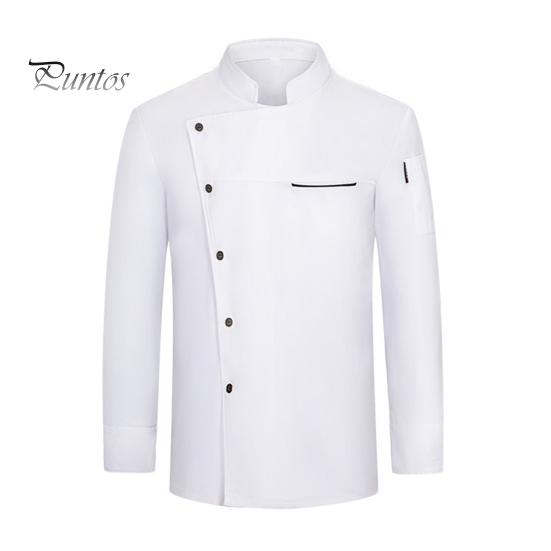 

Униформа шеф-повара с воротником-стойкой, длинный рукав, мужские и женские топы, однотонные, легко чистятся, пальто для кухни ресторанов M белый