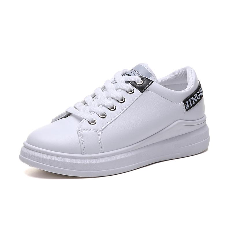 

Latest Spring Autumn White Shoes Women Platform Shoes Woman Fashi Sneakers High Quality PU Casual Shoes Ladies Shoes 35 чёрный
