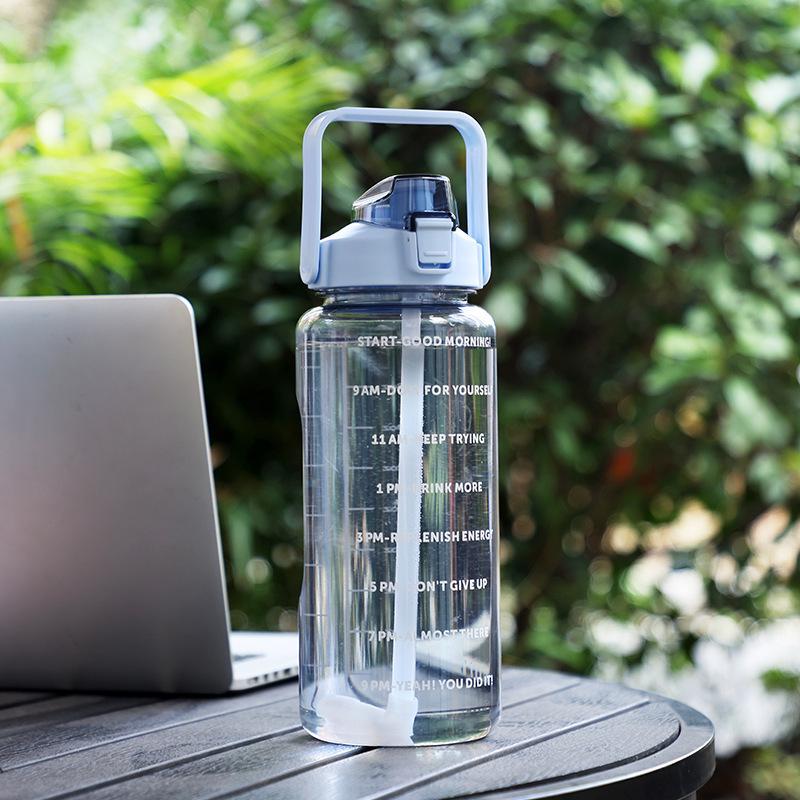 Large Capacity 2.0 Sports Fitness Water Bottle with Handle for Outdoor Activities