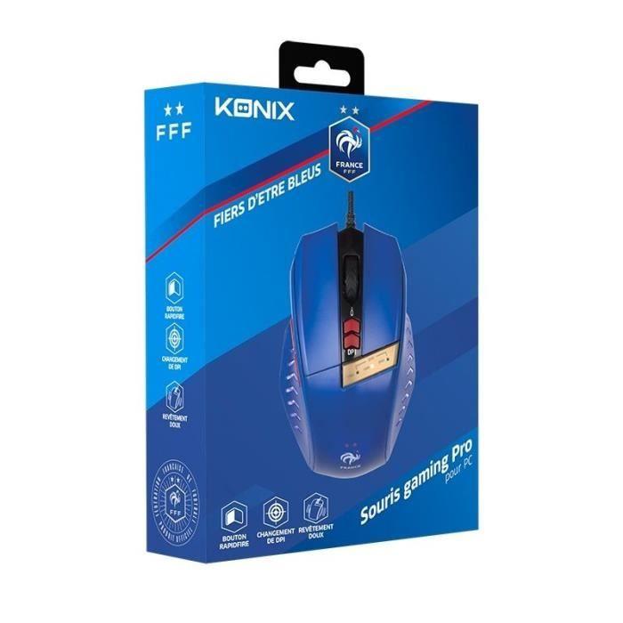 Souris Gaming - Konix - F.F.F - Couleur Principale: Bleu - Couleurs De L'équipe