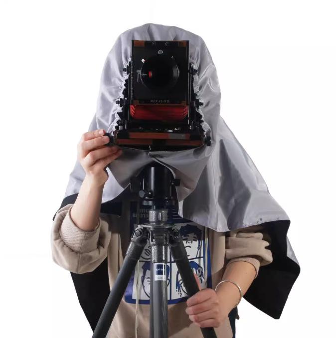 Etone Large Format Camera Focusing Cloth - Silver, Red, Black Lens Hood, Breathable Wrap Sheet Box 4x5, 8x10