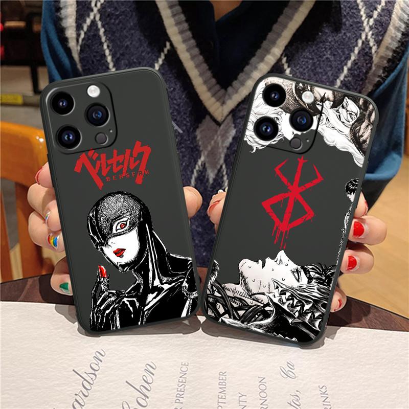 Berserk Tegneserier Anime For Apple iPhone 15 14 13 12 Mini 11 XS XR X 8 7 Pro Max Plus Myk Silikon Svart Telefondeksel