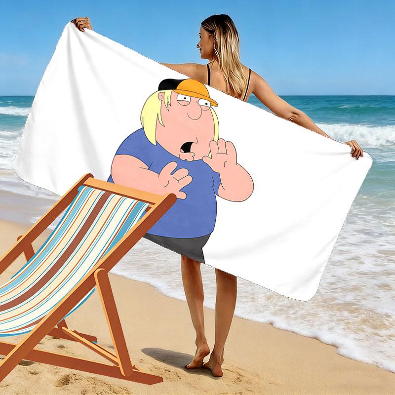Chris Griffin Baskılı Plaj Havlusu, Plaj Kamp Yüzme İçin Büyük Yumuşak Hızlı Kuruyan Havlu