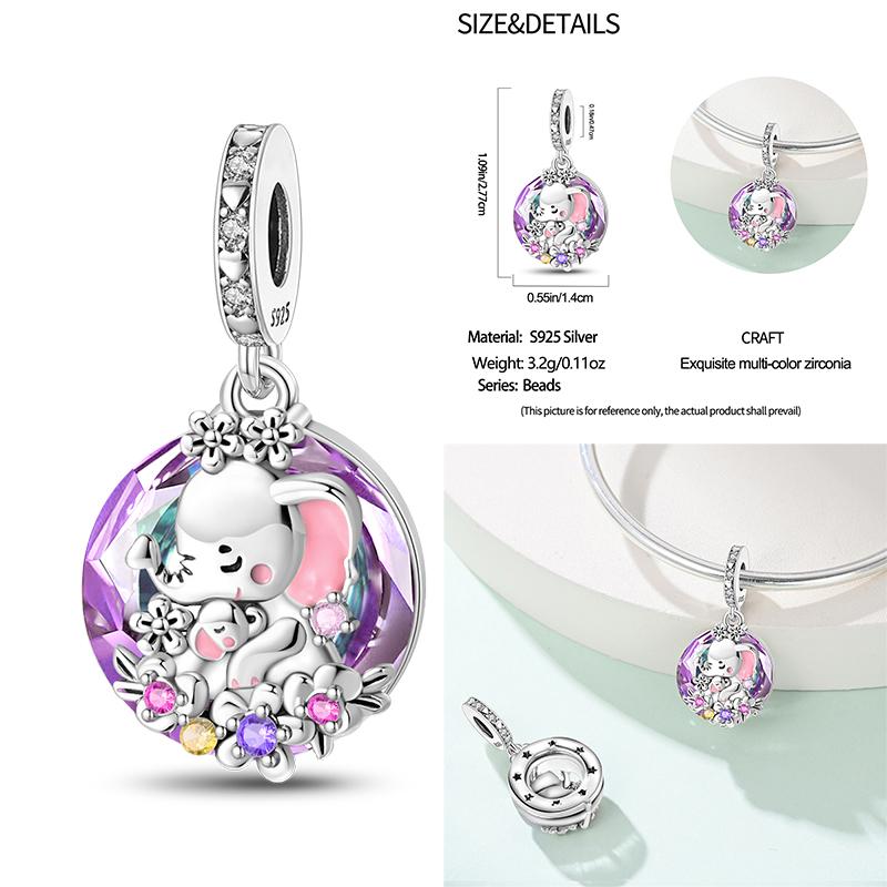 100% Copper Cute Little Bear Butterfly Flamingo Charms Beads Rose Princess Pendants Fit Diy Bracelets Jewelry Gifts