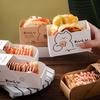 10 stk. Tegneserie Madindpakningspapiræske Brød Toast Sandwich Burger Morgenmad Takeaway Bento Engangsemballageæsker Restaurant