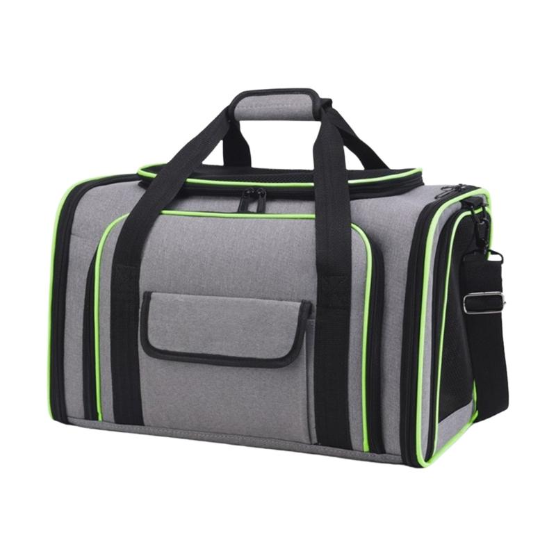 Expandable Cats Carriers Bag with Breathable Mesh Adjust Shoulder Strap Travel Case for Pet Dog Ventilation Suitcases