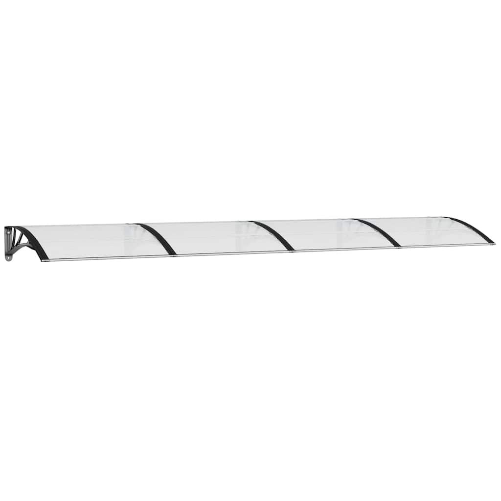 Vidaxl Door Awning, Black-Transparent, 350X75 Cm, Polycarbonate