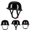 German Retro Half Helmet 108 Bright Black Solid Color Motorcycle Helmet Unisex Four Seasons Universal Pure Color Biker Cap