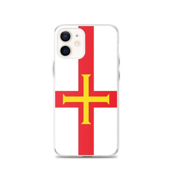 Coque iPhone 12 - Drapeau De Guernesey - Silicone Souple - Protection Complète - Design Léger