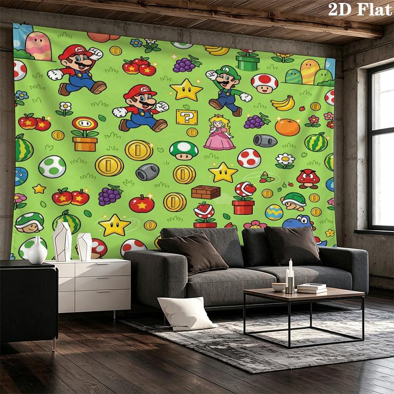 Super Mario Wall Tapestry Aesthetic Wall Hanging Printed Fabric Blanket Decorative Tapestries For Bedroom Living Room Home Decor
