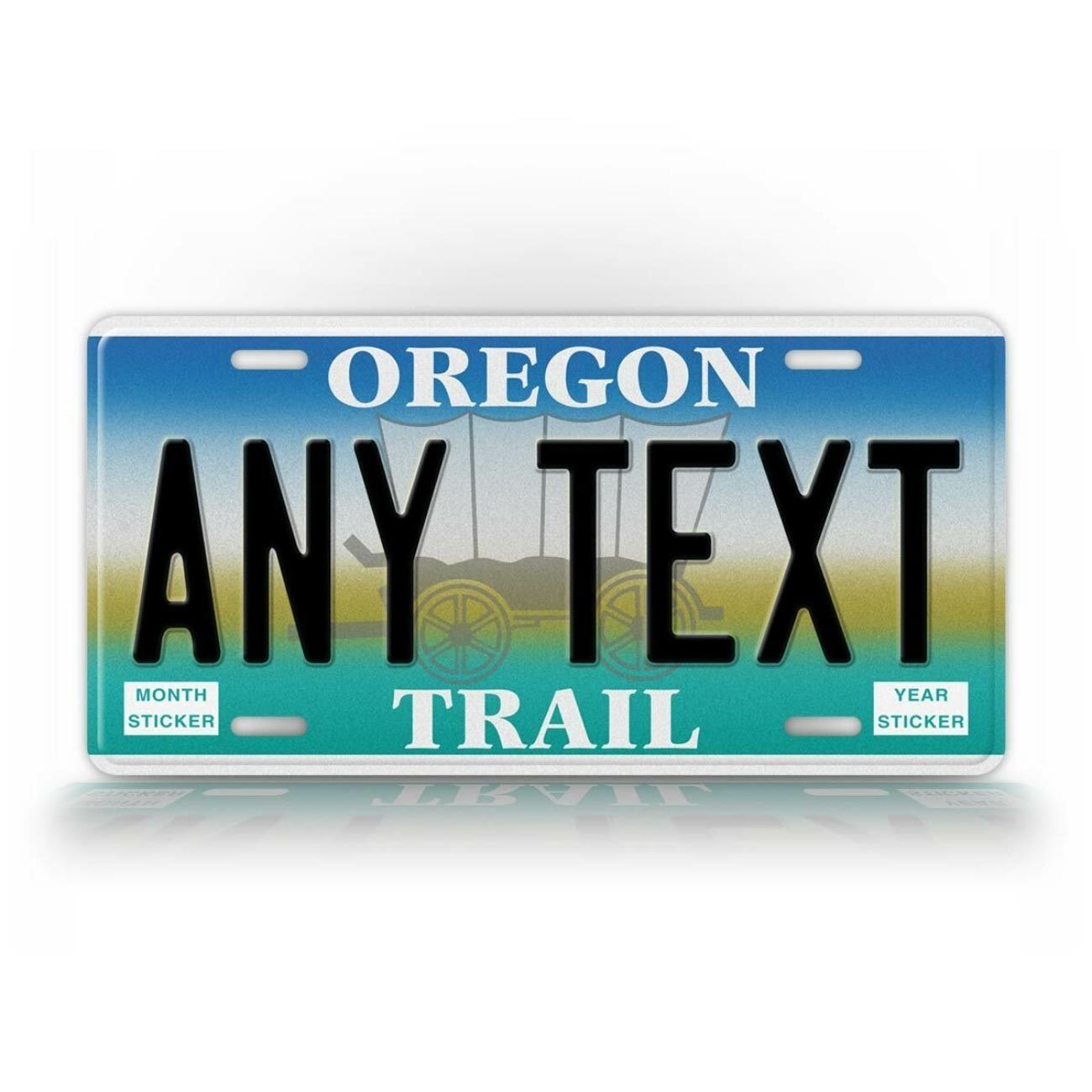 Vintage Oregon Trail Metallblechschild Retro Wanddeko Personalisierte Oregon State Neuheitsschild Benutzerdefiniertes Souvenir Blechschild weiß