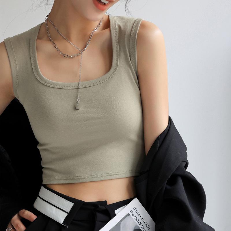 Women Sleeveless U Neck Tees T Shirt Ladies Tee Shirt Street Vest Wear Top