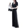 Summer Sports Suit for Women, Fashionable, Slim, Short-sleeved, Wide-leg Pants, Casual Two-piece Set
