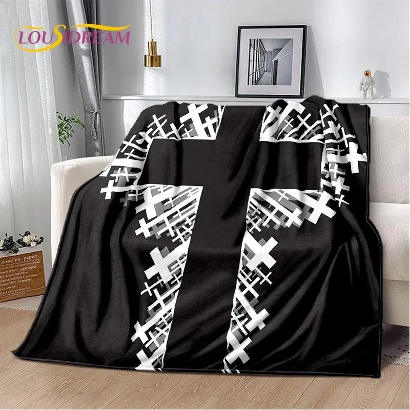 New 3D Pray Holy Bible Cross Jesus Soft Blankets,Keep Warm Throw Blanket Comfortable Blanket for Picnic Beds Sofa Home Bedroom