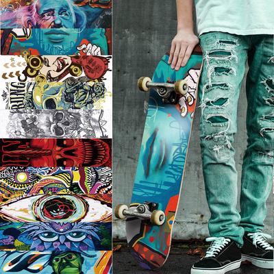 Verdikte matte antislip slijtvaste skateboardstickers laptopbagagesticker