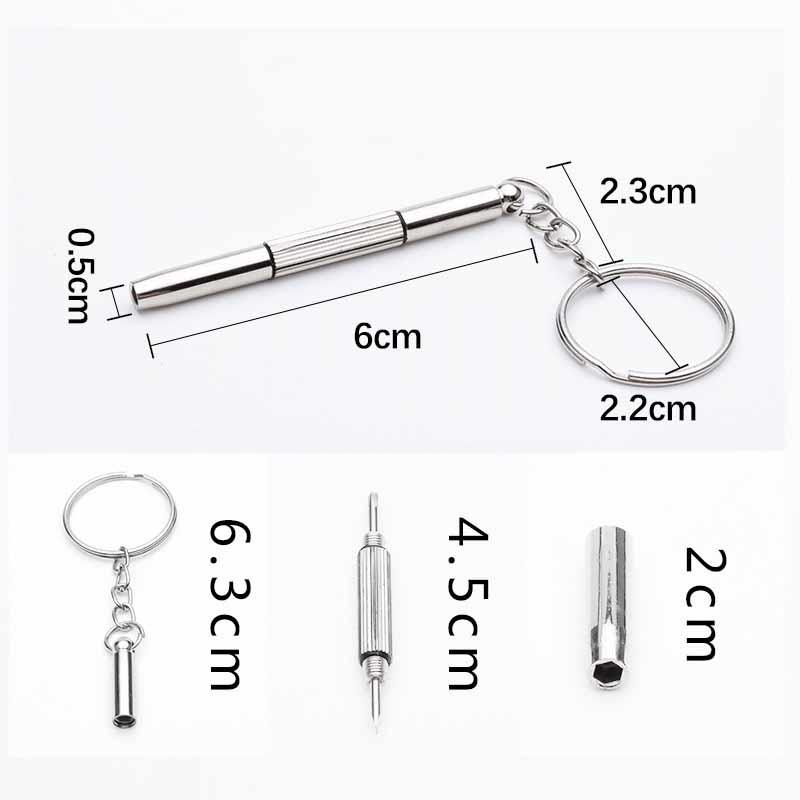 Portable 3 In 1 Double-head Multi-function Mini Stainless Steel Screwdriver Glasses Watch Repair Tool Gadget