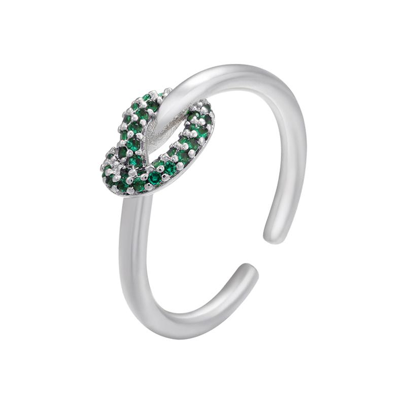 Gold- Twisted Crystal Ring CZ Zircon Gold-plated Brass for Women's Ring Simple Ring Jewelry :VJ293