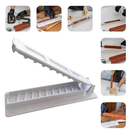 

2Pcs Barbecue Skewers Kebab Maker Grill Reusable Food Grade Plastic Kebab Maker Manual BBQ Kebab Press Plastic Mould Shrimp Chicken Meat Skewer