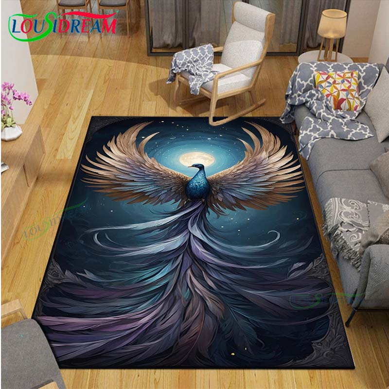 Popular Mythical Beast Phoenix Printed  Carpet Living Room Anti-Skid Area Rug Kids Bedroom Mats Yoga Mat Carpet Decor Gift