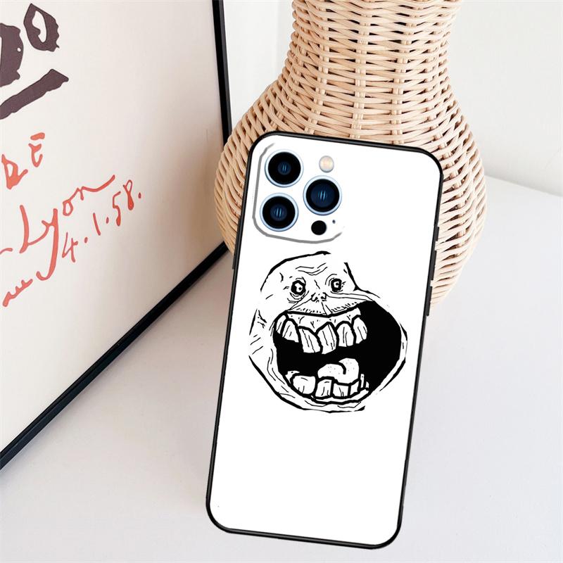 Funda de Teléfono Meme Cara de Troll Para iPhone 16 Pro Max 14 13 12 11 15 17 Pro Max mini 15 16 Plus 16e Cubierta Trasera
