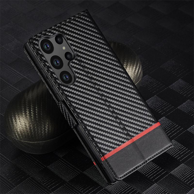 Note20 Ultra Carbon Fiber Magnetic Case for Samsung Galaxy Note 20 Ultra Etui Samsung Note 20Ultra Soft Leather Flip Phone Funda