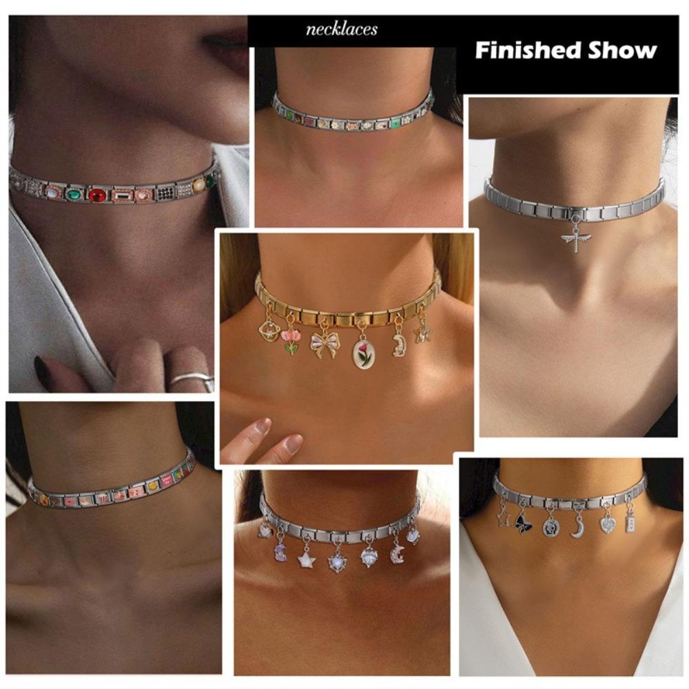 Stainless Steel Charm Italian Links Module Bracelet Accessories Making DIY Jewelry