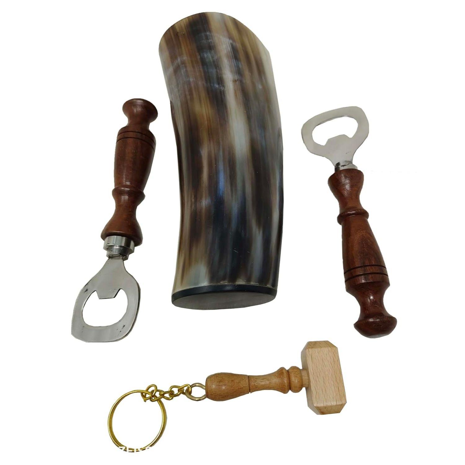 

Viking Drinking OX Horn | Tankard | Mug | Cup for Ale, Beer, Mead, Wine, Shot Glass, Bottle Opener | Natural and Handmade | COMBO OFFERS