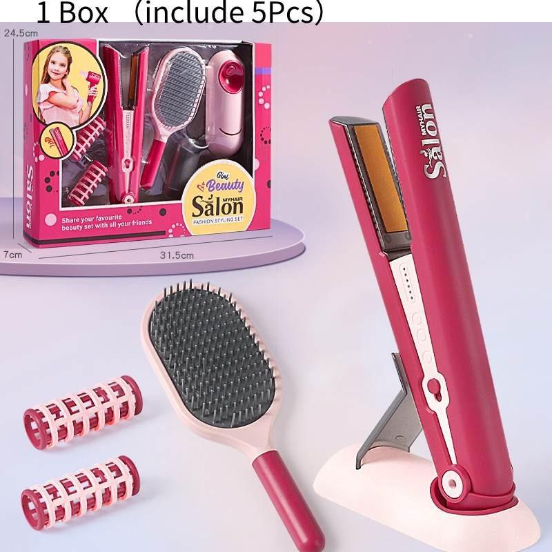 Kinder Rollenspiel Beauty Salon Set Föhn und Glätteisen Spielzeugset