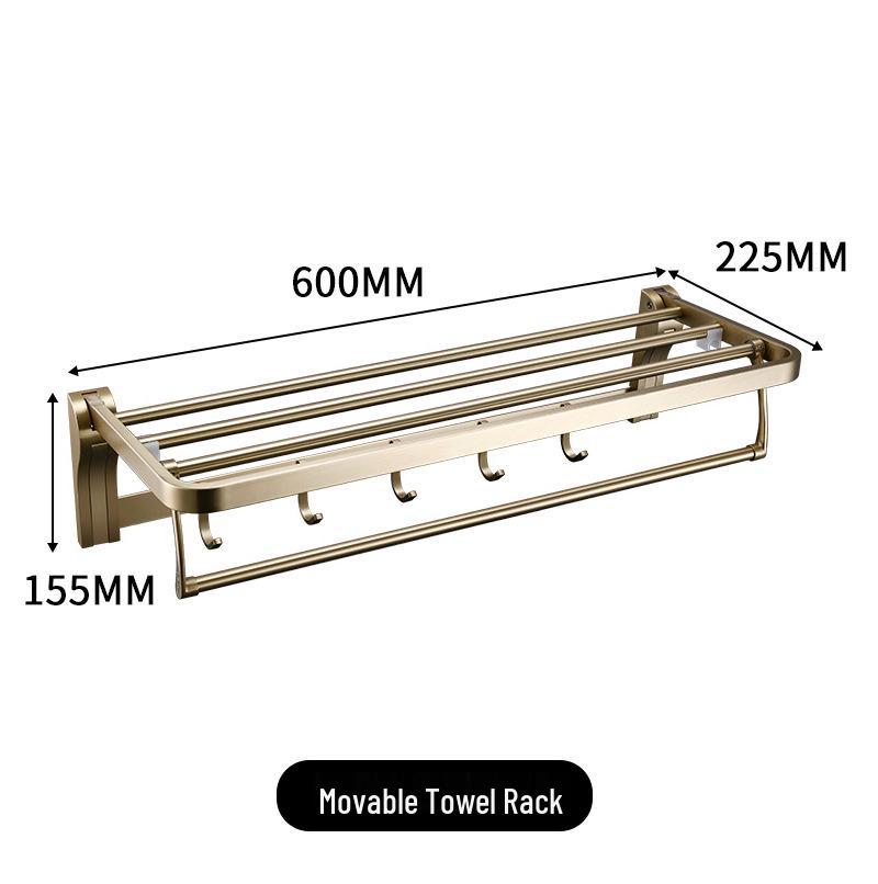 304 Stainless Steel Movable Towel Rack for Bathroom Storage