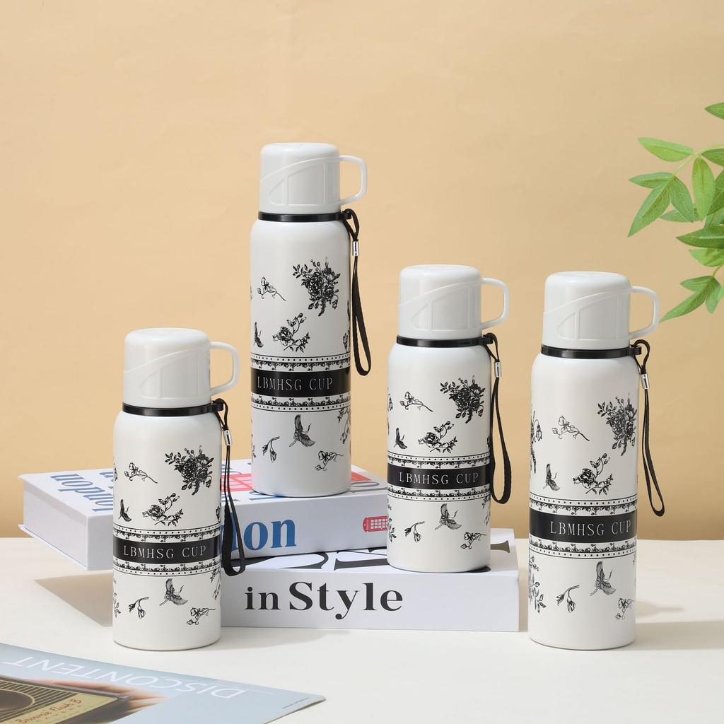 Gardenia thermos cup 316 stainless steel male and female students water cup portable tea cup high value thermos cup
