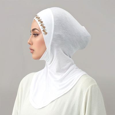 Neuer glänzender Strass-Sofort-Hijab für muslimische Frauen Vollabdeckung Unterkappe Einfache Baumwoll-Jersey-Haube Bereit zum Tragen Innenhaube