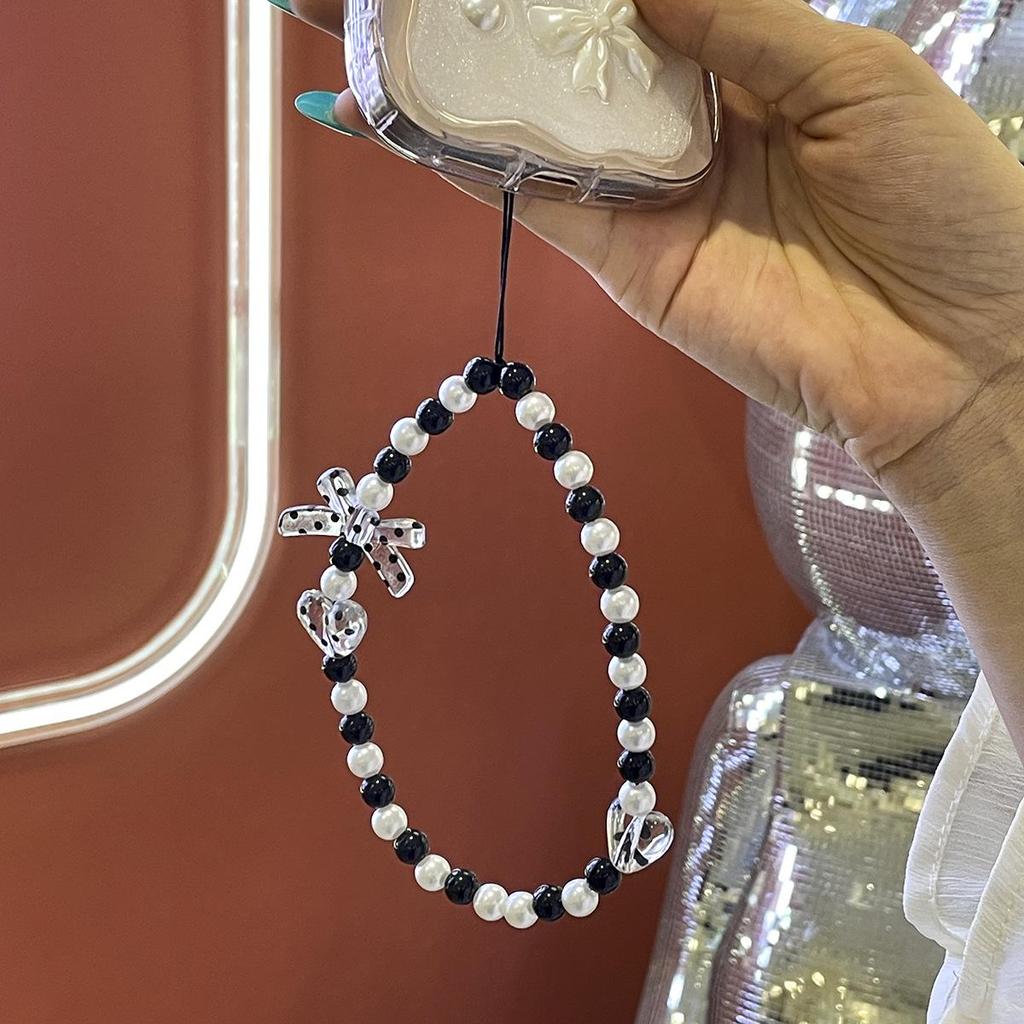 Stylish Floral Pearl Beaded Phone Lanyard for Women – Light Luxury, High-End Feel, Anti-Lost Chain