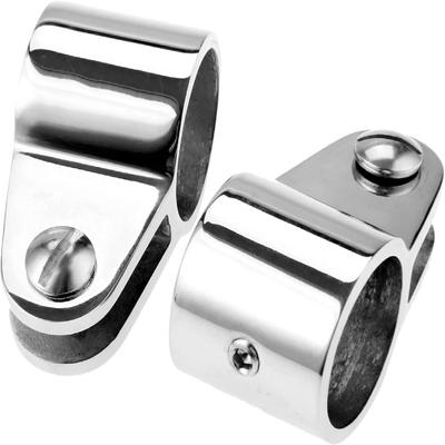 Pair Of 316 Stainless Steel Fixed Bracket Clamps – 19/20/22/25/30/32mm OD Boat Awning & Umbrella Accessories For Yacht Marine Hardware – Mirror Polish