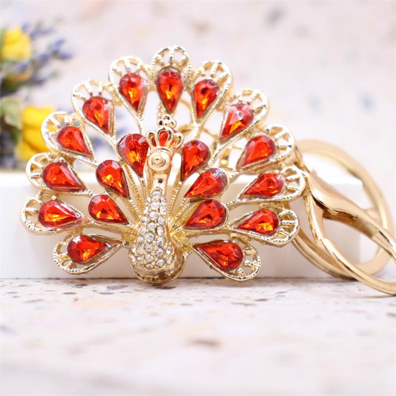 New Creative Rhinestone Alloy Peacock Retro Pendant Factory Straight Sale Bag Charm