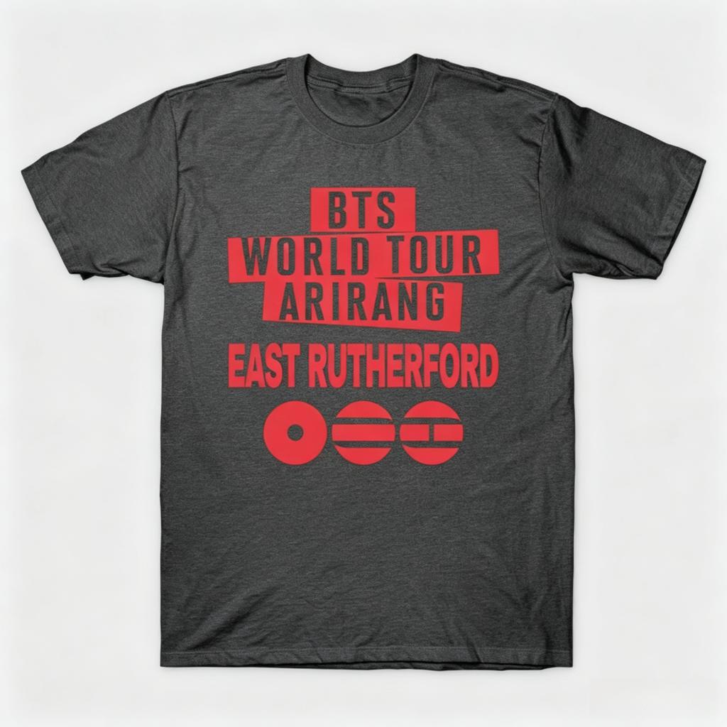 Bts East Rutherford Tour Graphics KWave Tshirt Kpop 2026 New Cotton Unisex Korean Style Tee Unisex Fashion Shirt Army Gifts