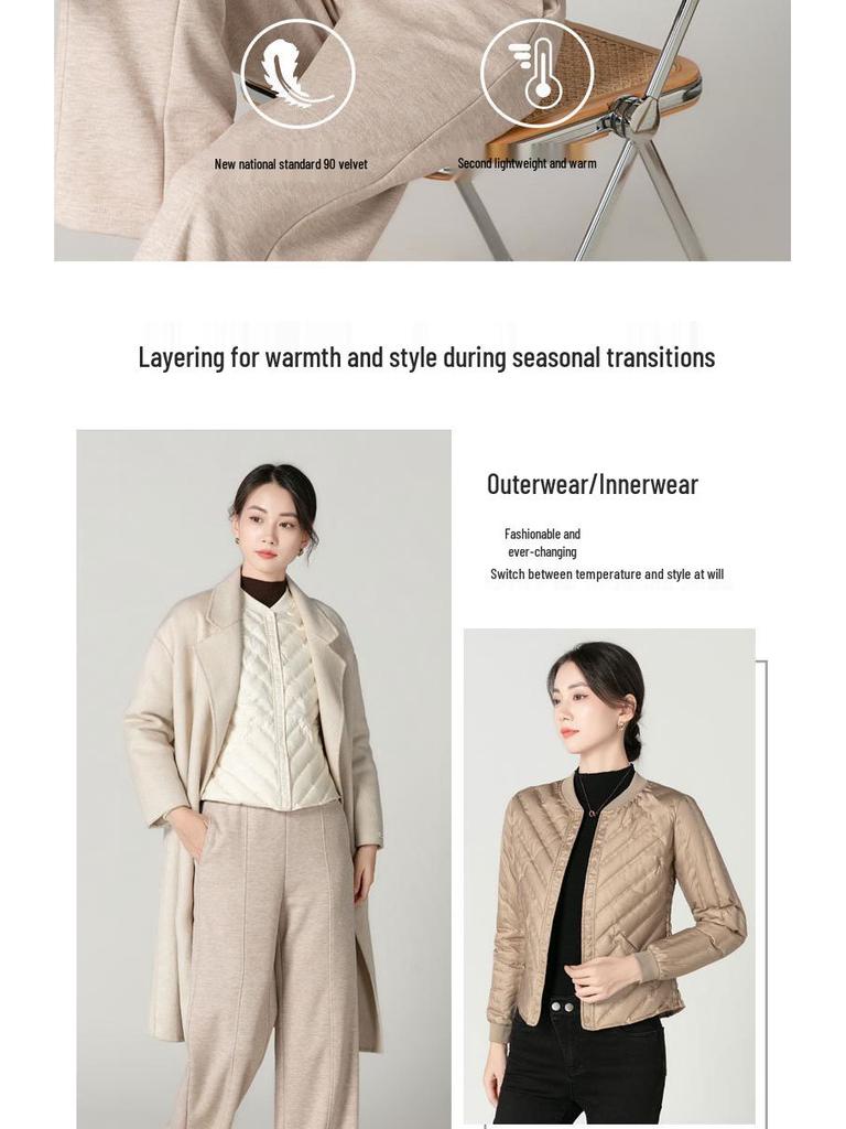 Damen Slim Fit Leichte Daunenjacke - Warme Winter Basisschicht und Oberbekleidung