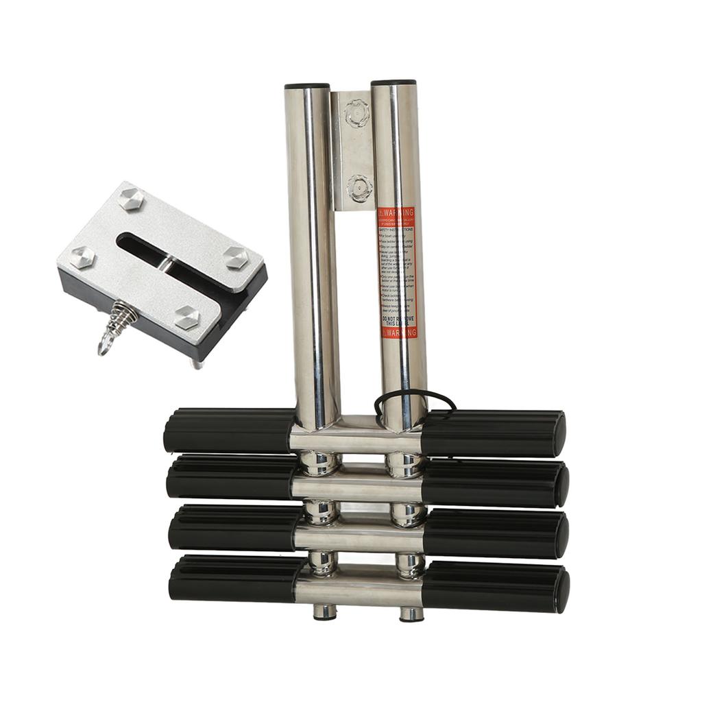 Stainless Steel Telescoping Ladder 4 Steps Boat Ladder for Marine Yacht Swimming Pool