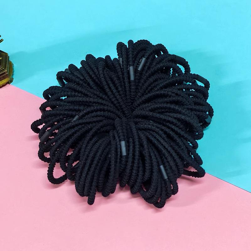 High Elastic Korean Style Hair Ties with Round Beads - Durable, Thickened Rubber Band Hair Accessories for Women