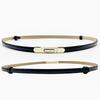 Luxury Ladies Slim Waist Belt Retro Spring Buckle Design Leather Belt Adjustable Length Skinny Belt