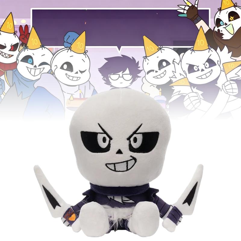 22CM New Undertale Cross Sans Plush Toys Soft Cosplay Cartoon Anime Figure Plushie Peripheral Pillow Doll Fans Kid Birthday Gift