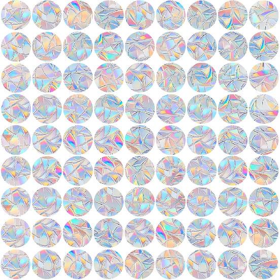 81 Pieces Circle Window Decals for Bird Strikes - Anti-Collision Clings To Save Birds,Non Adhesive Vinyl Rainbow Suncatch Stickers, Easy Remove No