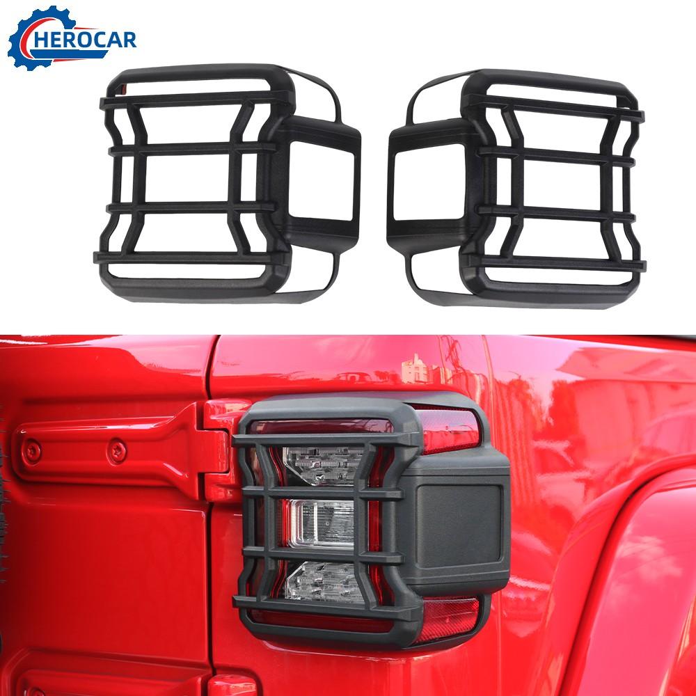 2Pcs Black Taillight Cover Rear Lamp Guard For Jeep Wrangler JL 2018+ LED Light