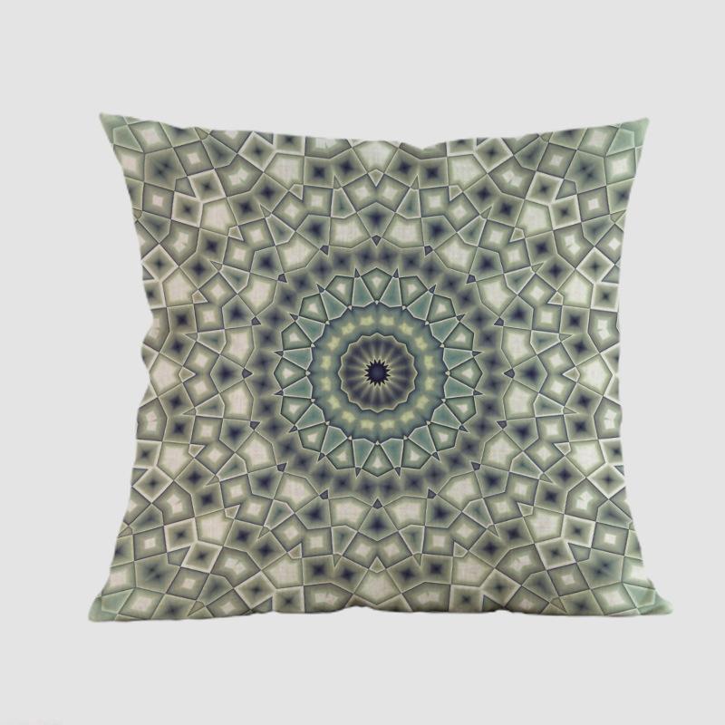 Thailand Decorative Cushion Cover Ethnic Buddism Meditation Floor Mat Bohemia Mandala Cotton Linen Throw Pillow Case Cojines