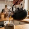 Cast Iron Kettle Black 1.5L Tea And Herb Infuser Enamel