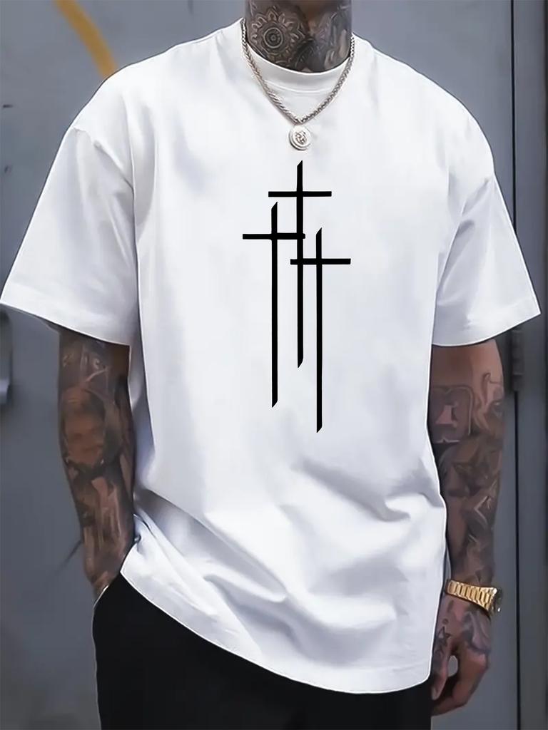 Letter pattern print mens casual round neck Tshirt 100 cotton short sleeves for spring and summer fashionable and casua